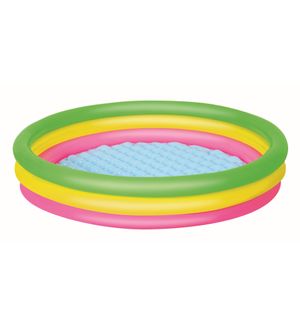 Dealbindaas Bestway Inflatable SUMMER SET POOL 5 Feet | Age 3-6 Years | Easy-To-Use Drain Valve | Summer Toy | 3 equal rings | Indoor Outdoor | 60 H 12 Inches