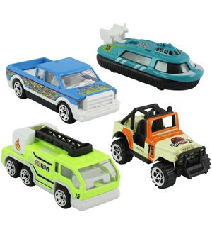 DealBindaas Transport Service Set of 4 Pcs | Ship | Speical Vehicle | Jeep | Car | Free Wheel | Scale 1:64 | Kids Gift Toy | Dinky Model | Metal and Plastic Body