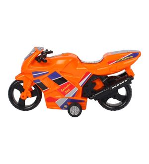 Shinsei Pull Back Splendor 360 Bike | No Battery No Remote|Miniature Scaled Models | Orange Colour