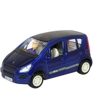 Shinsei Pull Back Maruti Ritz |Opening Doors|Miniature Scaled Models Metalic Blue Metalic Colours