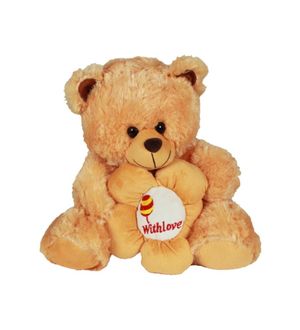 DealBindaas Stuff Toy Teddy Bear With Flower 30 cms