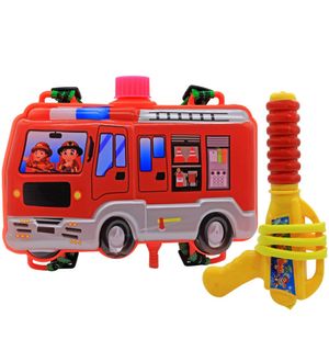 DealBindaas Bus Shape Holi Water Gun Pichkari BACK PACK Tank Squirter | 100% Safe|Non Toxic | Holi Festival Toy | Kids Return Gift Water Gun- Red