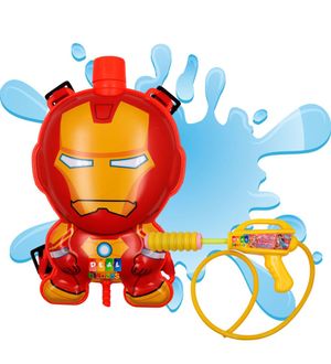 Mini Ironman Tank Holi Water Gun Toy Pichkari Pump Tank with High Pressure & Back Pack | Holi Pichkari For Kids | Pichkaaree | 3-6 Yrs