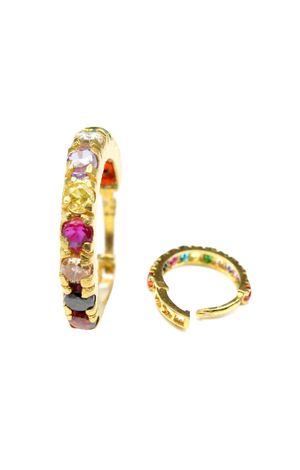 Indian Multi-color CZ Hoop Nose Ring clicker hinged Nose piercing 