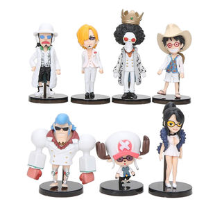 One Piece Chibi Action Figure White Dress Set Of 7