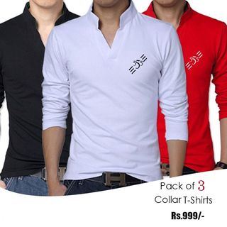 full sleeve t shirts with collar combo
