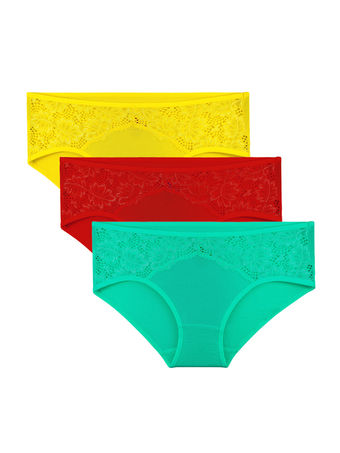 BODYCARE Pack of 3 Printed High Cut Briefs in Assorted Color-1453