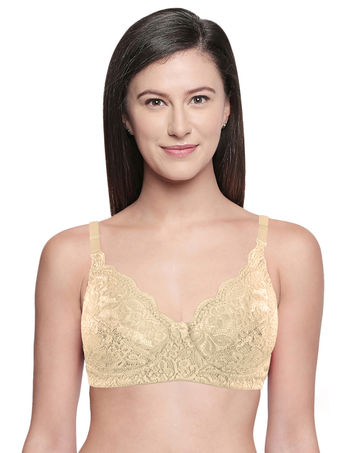 Bodycare Lace Bra - Non-Padded, Wirefree & Full Coverage-1501DPU