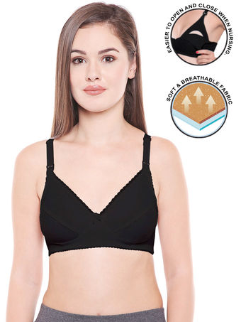 Buy Bodycare Women Pack Of 3 White Self Design Maternity Bra 5539W