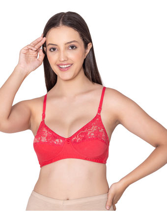 Bodycare polycotton wirefree adjustable straps designer net cup non padded bra-1535CO