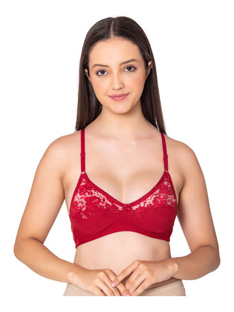 Bodycare polycotton wirefree adjustable straps designer net cup non padded bra-1535MH