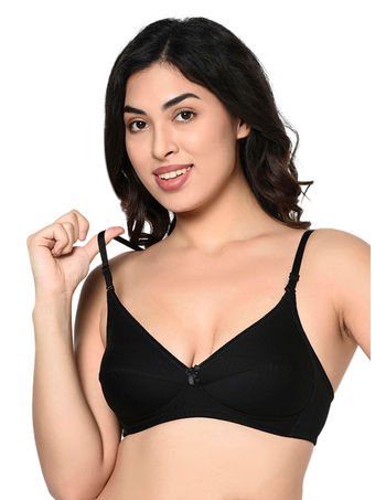 Bodycare Seamed, Non Padded Bra-1567-Black