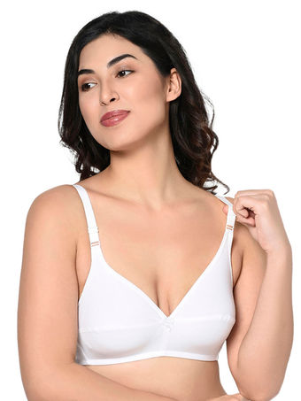 Bodycare Non Padded, Front Open Bra-1568-white