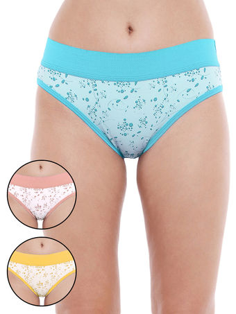 Bodycare Pack of 3 Assorted Cotton Printed Hipster Briefs -2921
