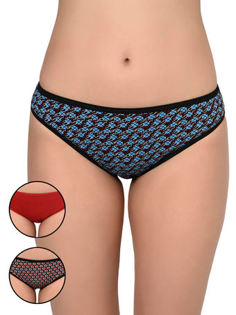 BODYCARE Pack of 3 Hipster Panty in Assorted Print-3919