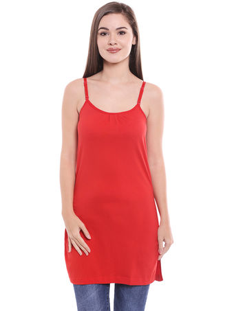 Bodycare Cotton Long Slit Camisole-47RE