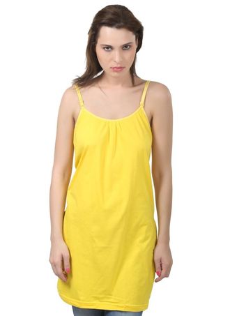 Bodycare Cotton Long Slit Camisole-47YE