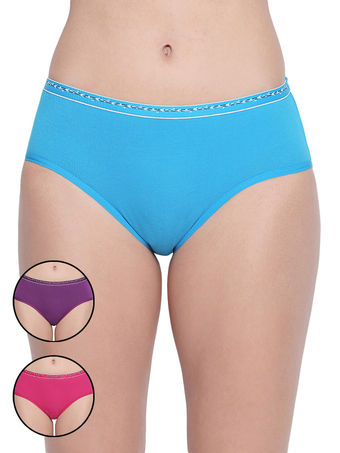 Bodycare Pack Of 3 Bikini Style Cotton Spandex Briefs In Assorted