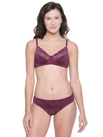 BODYCARE Bridal Wine Bra & Panty Lingerie Set - 6402WI