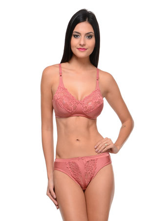 Bodycare Bridal Pink color Bra & Panty Set in Nylon Elastane-6403DPI