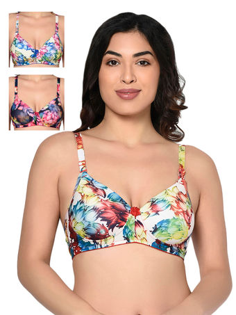 Bodycare Printed Padded Bra-6579-skin, 6579-skin