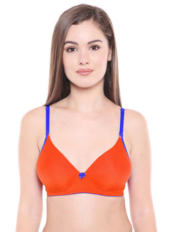 Padded Bra-6568ORG with free transparent strap