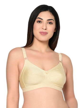 BODYCARE 6596 Cotton Full Coverage Non Padded Bra (White) in Anand