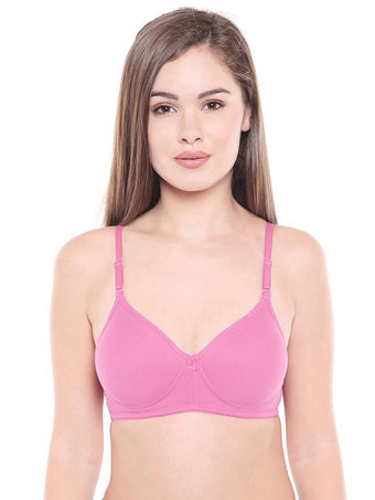 Lightly Padded Bra-6588PINK with free transparent strap