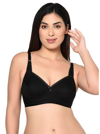 Buy Bodycare Cotton Blend Black Color Bra 6591B Online