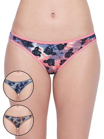 BODYCARE Pack of 3 Premium Printed Bikini Briefs in Assorted Color-6603