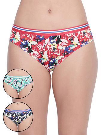 BODYCARE Pack of 3 Premium Printed Hipster Briefs in Assorted Color-6606