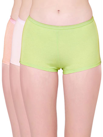 High Quality Cotton Spandex Solid Color Ladies Boyshorts Lingerie