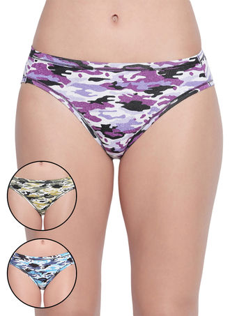 BODYCARE Pack of 3 Premium Printed Bikini Briefs in Assorted Color-8048