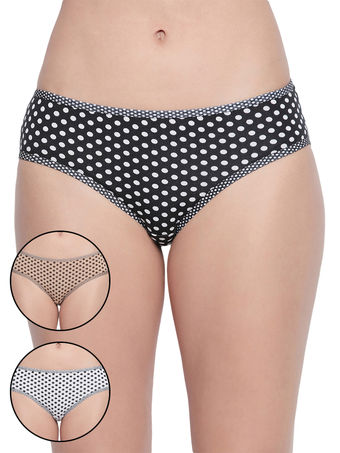 BODYCARE Pack of 3 Premium Printed Hipster Briefs in Assorted Color-8064