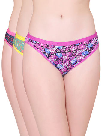 Buy Bodycare Womens Combed Cotton Assorted Striped Bikini Briefs-Pack of 3  Online at Best Prices in India - JioMart.