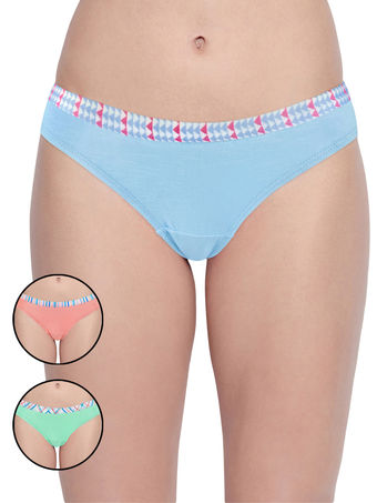 Bodycare Women Cotton 3PCS Panty Pack in Assorted Colors 90