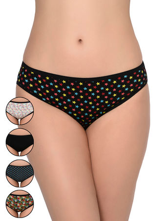 BODYCARE Pack of 5 Hipster Panty in Assorted Print-9103