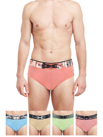 Body X Elaganza Solid Briefs Pack of 5 -BX34B-L-Assorted