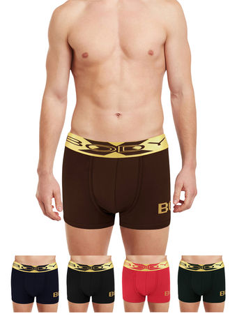 Body X Elaganza Solid Trunks Pack of 5 -BX36T-Assorted