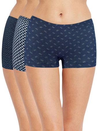 BODYCARE Pack of 3 Boyshorts in Cotton Spandex-18-Assorted-Print