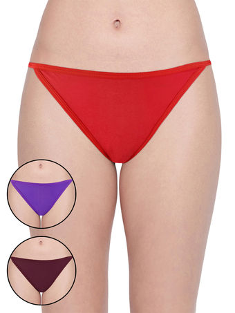 Bodycare Pack Of 3 Bikini Style Cotton Briefs In Assorted Colors