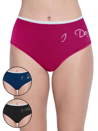 BODYCARE Solid Color Panties in Pack of 3-9535-Assorted