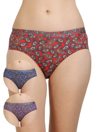 Buy BODYCARE Women's Cotton Printed Brief(8400_XL_Assorted) Pack