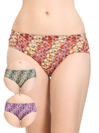 Pack of 3 Bodycare Printed Cotton Briefs in Assorted colors