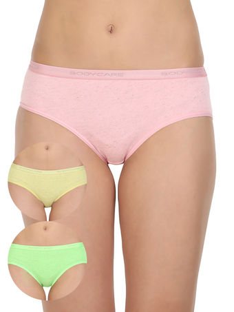 Pack of 3 Bikini Style Cotton Briefs in Assorted colors-27002