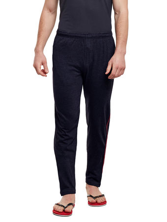 Fitinc NS Lycra Dryfit Navy Blue Track Pants with Zipper Pockets  FITINC