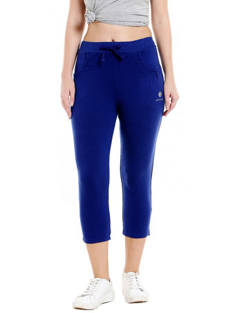 Bodyactive Women Royal Blue Capris-LC1-RBL