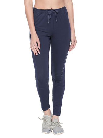 Bodyactive Women Zipper Trackpant-LL11-NAVY