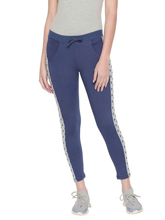 Bodyactive Women Fashion Polka Dots Trackpant-LL14-DENIM