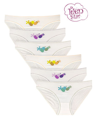 BODYCARE 100% cotton Teenager Panties in Pack of 6-T-20-Assorted